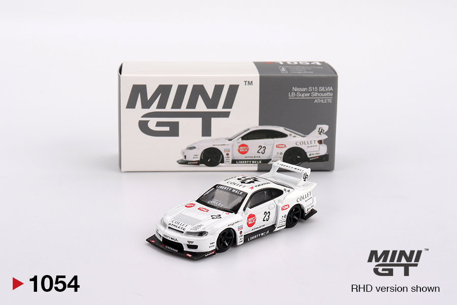 MINI GT MGT01054 NISSAN S15 SILVIA LB-SUPER SILHOUETTE ATHLETE WHITE