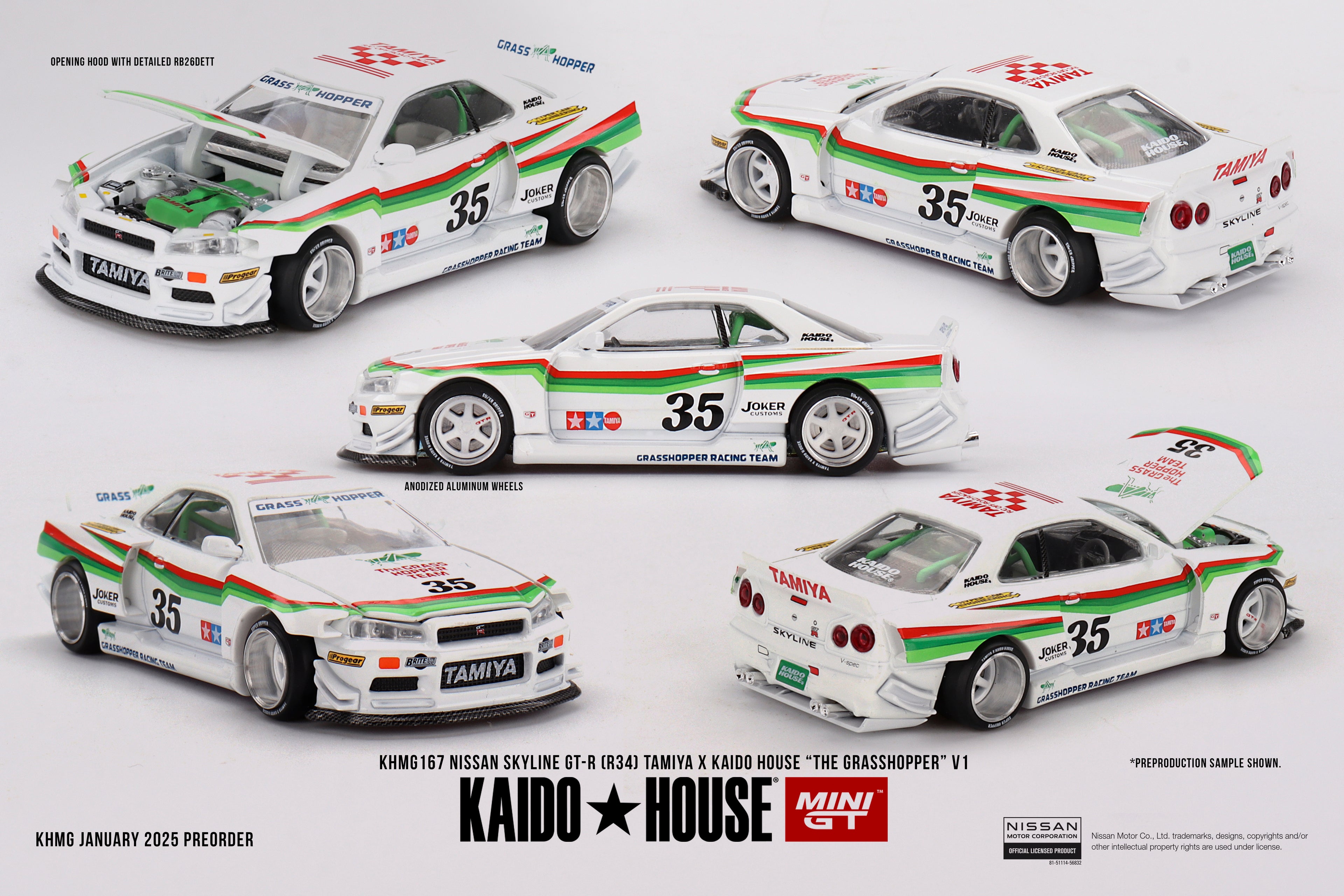 KAIDO HOUSE X TAMIYA KHMG167 NISSAN SKYLINE GT-R (R34) "THE GRASSHOPPER"
